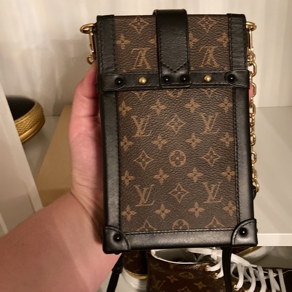 Louis Vuitton pochette trunk vertical in monogram with black trim. - Picture 6 of 11